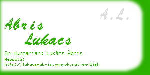 abris lukacs business card